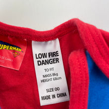 Load image into Gallery viewer, Boys DC Comics, Superman cotton bodysuit / romper, EUC, size 00,  