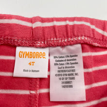 Load image into Gallery viewer, Girls Gymboree, striped stretchy leggings, cat, Inside leg: 41cm, GUC, size 4,  