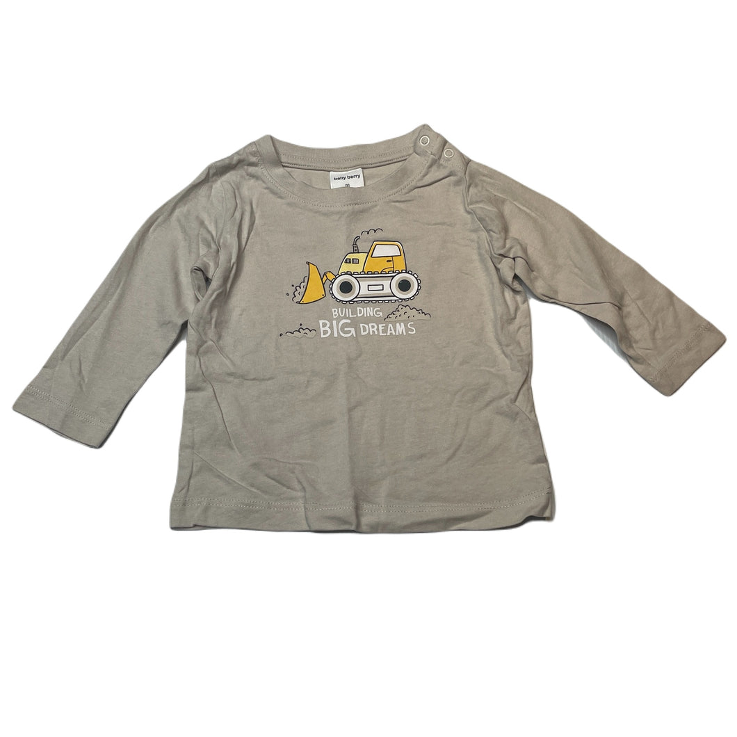 Boys Baby Berry, cotton long sleeve tee / top, digger, EUC, size 00,  
