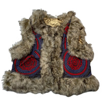 Load image into Gallery viewer, Girls Jack &amp; Milly, lined cotton &amp; faux fur vest, 3 hook fasten, GUC, size 2,  