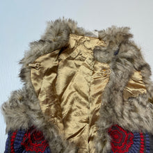 Load image into Gallery viewer, Girls Jack &amp; Milly, lined cotton &amp; faux fur vest, 3 hook fasten, GUC, size 2,  