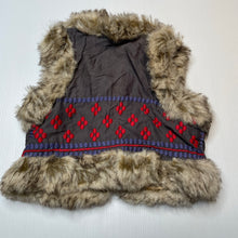 Load image into Gallery viewer, Girls Jack &amp; Milly, lined cotton &amp; faux fur vest, 3 hook fasten, GUC, size 2,  