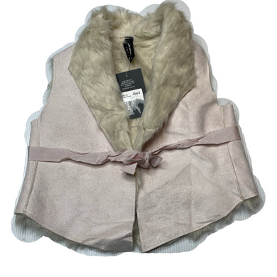 Girls Peter Morrissey, faux fur lined faux suede vest, NEW, size 0,  