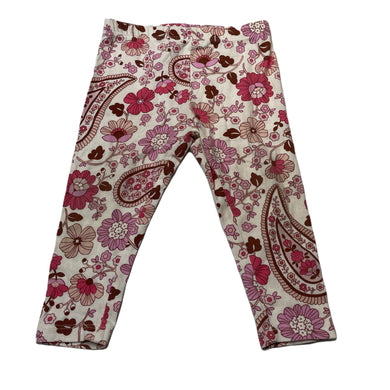 Girls Target, floral organic cotton blend leggings / bottoms, GUC, size 0,  