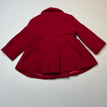 Load image into Gallery viewer, Girls Primark, red winter jacket / coat, L: 33cm, GUC, size 0,  