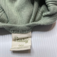 Load image into Gallery viewer, Unisex Nature Baby, khaki organic cotton bodysuit / romper, EUC, size 000,  