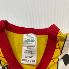 Load image into Gallery viewer, Boys Disney, Toy Story Woody bodysuit / romper, FUC, size 000,  