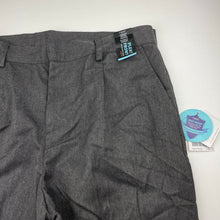 Load image into Gallery viewer, Boys Next, grey pleat front school pants, adjustable, Inside leg: 74cm, NEW, size 15,  
