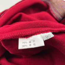 Load image into Gallery viewer, Girls red, wool blend knit skirt, elasticated, W: 23.5cm unstretched, L: 37cm, EUC, size 3-5,  