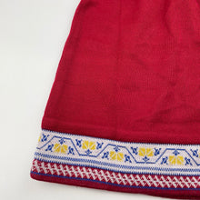 Load image into Gallery viewer, Girls red, wool blend knit skirt, elasticated, W: 23.5cm unstretched, L: 37cm, EUC, size 3-5,  