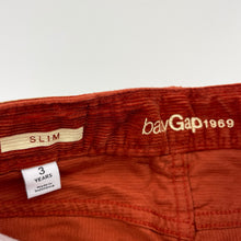 Load image into Gallery viewer, Boys GAP, corduroy cotton pants, adjustable, Inside leg: 35.5cm, EUC, size 3,  