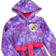 Load image into Gallery viewer, Girls Disney, Princess fleece dressing gown / bath robe, L: 67cm, GUC, size 6,  