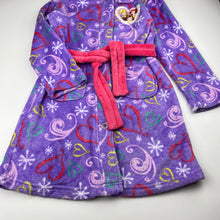 Load image into Gallery viewer, Girls Disney, Princess fleece dressing gown / bath robe, L: 67cm, GUC, size 6,  