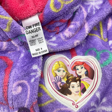 Load image into Gallery viewer, Girls Disney, Princess fleece dressing gown / bath robe, L: 67cm, GUC, size 6,  