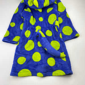 Boys fleece, dressing gown / bath robe, no labels, L: 61cm, shoulder to cuff: 35cm, GUC, size 3-5,  