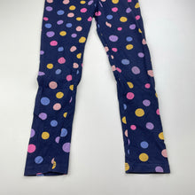 Load image into Gallery viewer, Girls KID, navy spotted leggings, Inside leg: 45cm, GUC, size 6,  