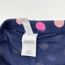 Load image into Gallery viewer, Girls KID, navy spotted leggings, Inside leg: 45cm, GUC, size 6,  