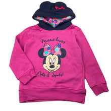 Load image into Gallery viewer, Girls Disney, Minnie Mouse fleece lined hoodie sweater, GUC, size 6,  