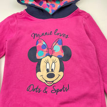 Load image into Gallery viewer, Girls Disney, Minnie Mouse fleece lined hoodie sweater, GUC, size 6,  