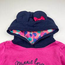 Load image into Gallery viewer, Girls Disney, Minnie Mouse fleece lined hoodie sweater, GUC, size 6,  