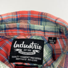 Load image into Gallery viewer, Boys Industrie, checked flannel cotton long sleeve shirt, GUC, size 7,  