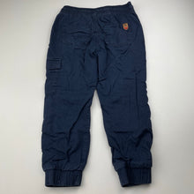 Load image into Gallery viewer, Boys Milkshake, lined navy cotton cargo pants, elasticated, Inside leg: 40cm, FUC, size 4,  