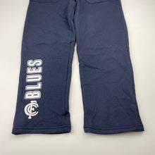 Load image into Gallery viewer, Boys Official AFL, Carlton Blues fleece lined track pants, elasticated, Inside leg: 48cm, EUC, size 6,  