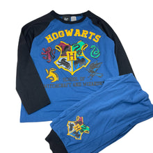 Load image into Gallery viewer, Unisex Harry Potter, Hogwarts pyjama top &amp; bottoms, EUC, size 12,  
