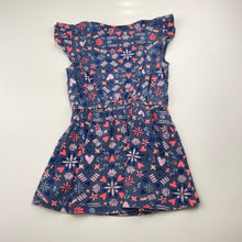 Load image into Gallery viewer, Girls B Collection, floral cotton casual dress, wash fade, FUC, size 2, L: 43cm