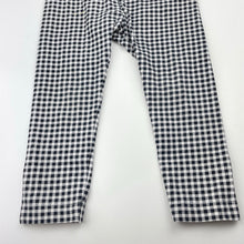 Load image into Gallery viewer, Girls Uniqlo, checked stretchy leggings / bottoms, elasticated, Inside leg: 29cm, GUC, size 2,  