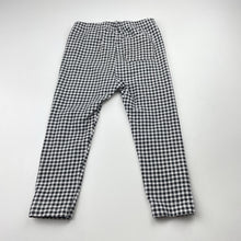 Load image into Gallery viewer, Girls Uniqlo, checked stretchy leggings / bottoms, elasticated, Inside leg: 29cm, GUC, size 2,  