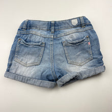 Load image into Gallery viewer, Girls Target, blue stretch denim shorts, adjustable, FUC, size 5,  