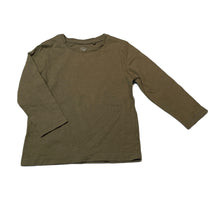 Load image into Gallery viewer, Unisex Favourites, khaki organic cotton long sleeve tee / top, GUC, size 2,  