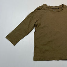 Load image into Gallery viewer, Unisex Favourites, khaki organic cotton long sleeve tee / top, GUC, size 2,  