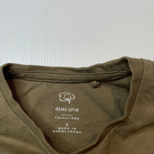 Load image into Gallery viewer, Unisex Favourites, khaki organic cotton long sleeve tee / top, GUC, size 2,  