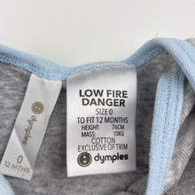 Load image into Gallery viewer, Unisex Dymples, cotton bodysuit / romper, fox, FUC, size 0,  