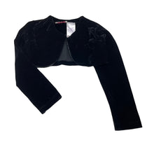 Load image into Gallery viewer, Girls LJ Fashions, black velvet bolero jacket / top, GUC, size 6,  