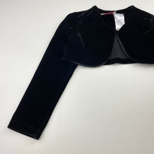 Load image into Gallery viewer, Girls LJ Fashions, black velvet bolero jacket / top, GUC, size 6,  