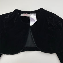 Load image into Gallery viewer, Girls LJ Fashions, black velvet bolero jacket / top, GUC, size 6,  