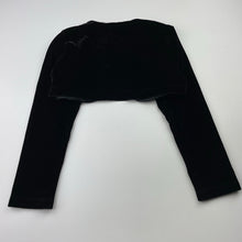 Load image into Gallery viewer, Girls LJ Fashions, black velvet bolero jacket / top, GUC, size 6,  