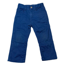 Load image into Gallery viewer, Boys United Colors of Benetton, blue stretch cotton pants, adjustable, Inside leg: 30.5cm, FUC, size 2,  