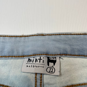 Boys Minti, embroidered stretch denim shorts, adjustable, GUC, size 12,  