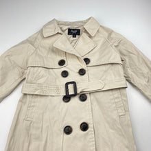 Load image into Gallery viewer, Girls Bardot Junior, lined trenchcoat / jacket, L: 44cm, EUC, size 3,  