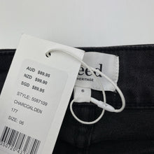 Load image into Gallery viewer, Womens Seed, charcoal stretch denim jeans, W: 30cm across unstretched, Inside leg: 65.5cm, NEW, size 6,  