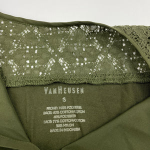 Womens VAN HEUSEN, khaki lightweight blouse / top, L: 60cm approx, armpit to armpit: 49cm, EUC, size S,  