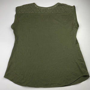 Womens VAN HEUSEN, khaki lightweight blouse / top, L: 60cm approx, armpit to armpit: 49cm, EUC, size S,  