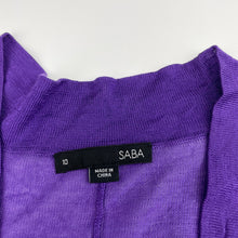 Load image into Gallery viewer, Womens SABA, purple lightweight knit shrug cardigan / top, L: 43cm, GUC, size 10,  