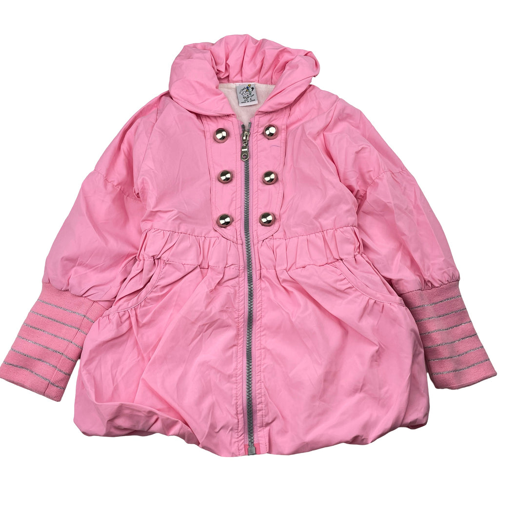 Girls Its Jumbo Time, pink lightweight jacket / coat, L: 43cm, mark on chest, FUC, size 4,  