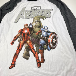 Boys Marvel, Avengers long sleeve pyjama top, EUC, size 14,  