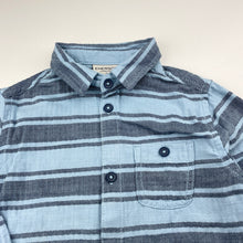 Load image into Gallery viewer, Boys Emerson, blue cotton long sleeve shirt, FUC, size 3,  